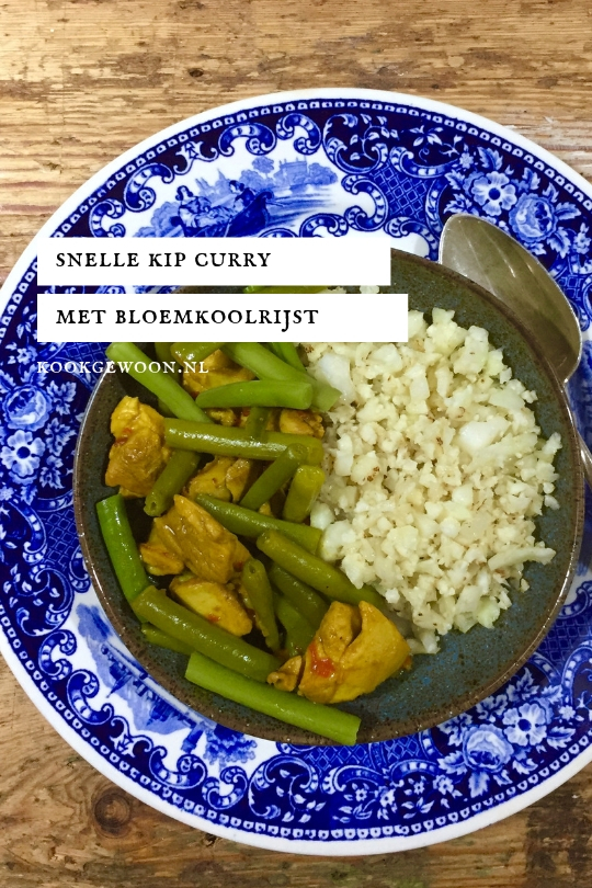 snelle curry maken met bloemkoolrijst